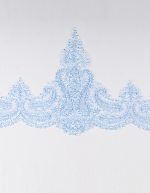 EDWINA BORDER LACE BEADED IN BLUE