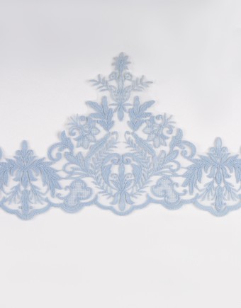 TWILLA BORDER LACE BEADED IN DUSTY BLUE