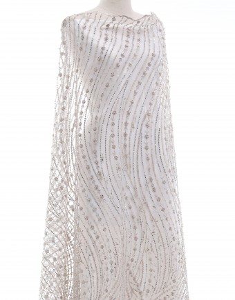 BELLA PEARL BEADED LACE IN GREY