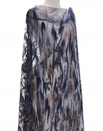 IRIS BEADED LACE IN NAVY BLUE