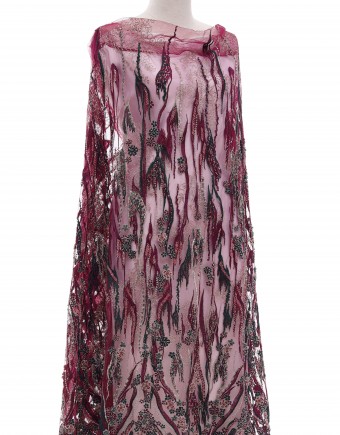 IRIS BEADED LACE IN PLUM