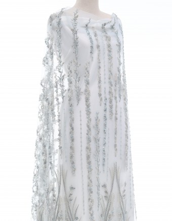 ALVINA PEARL BEADED LACE IN SKY BLUE