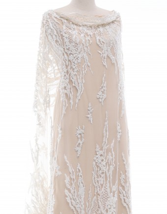 AUDREY BEADED LACE IN WHITE