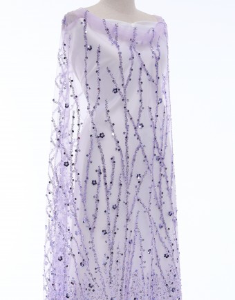 CAESAR SEQUIN BEADED LACE IN PURPLE