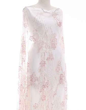 ADRIENNE BEADED LACE IN PINK/PURPLE
