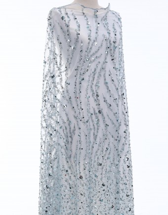 NOEMI SEQUIN BEADED LACE IN BLUE