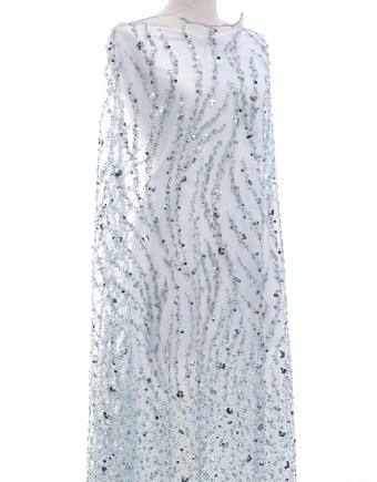NOEMI SEQUIN BEADED LACE IN MINT GREEN