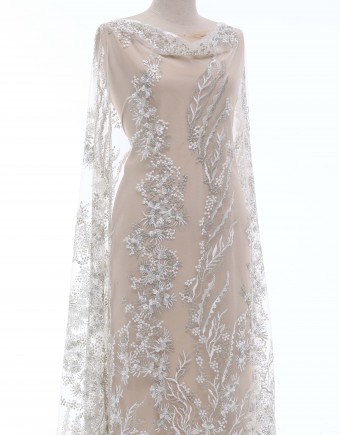 BRILEY BEADED LACE IN WHITE
