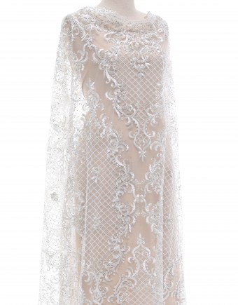 AUDIE BEADED LACE IN WHITE