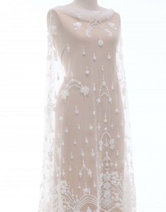IVY BEADED LACE IN WHITE