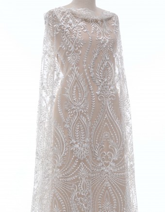 ALMIRA BEADED LACE IN WHITE