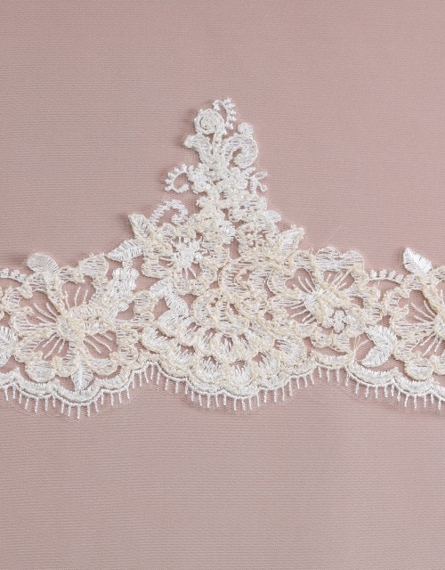 AVA BORDER LACE BEADED (DES 1) IN OFF WHITE