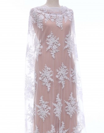 AURORA SEQUIN BEADED LACE IN WHITE