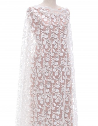 FIONA SEQUIN BEADED LACE IN WHITE