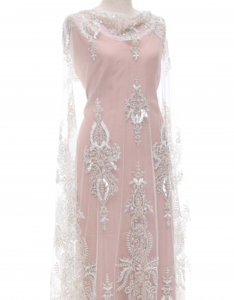 ISABELLE BEADED LACE IN WHITE
