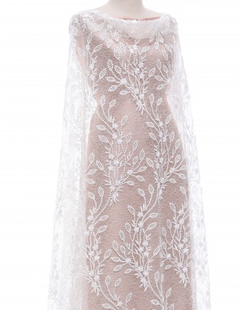 MIA SEQUIN BEADED LACE (DES 6) IN WHITE