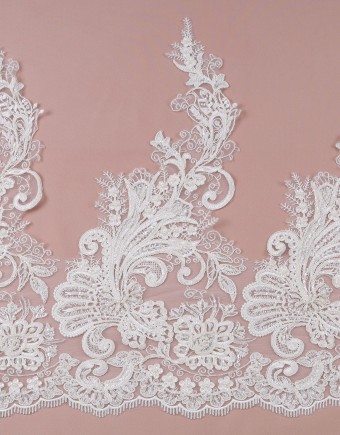 ARIA BORDER LACE BEADED (DES 4) IN WHITE
