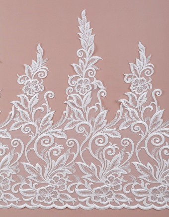 EIRA BORDER LACE BEADED (DES 6) IN WHITE