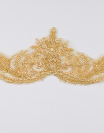 ANNE BORDER LACE BEADED IN GOLD