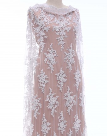 EFFIE BEADED LACE IN WHITE