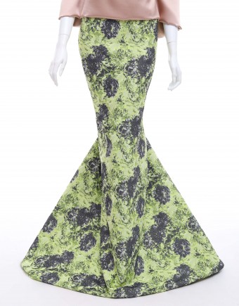 ITALIAN BROCADE PRINTED DESIGN DEXUN 60" (DES 2) LIME