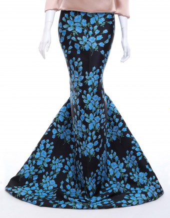ITALIAN BROCADE PRINTED DESIGN DEXUN 60" (DES 3) BLACK