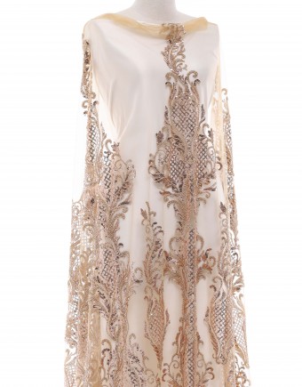 DELLA BEADED LACE IN BROWN
