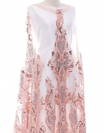 DELLA BEADED LACE IN PEACH