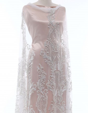 DELLA BEADED LACE IN WHITE