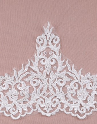 ZIGGY BORDER LACE BEADED IN WHITE