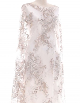 SADIE STONE BEADED LACE IN BROWN