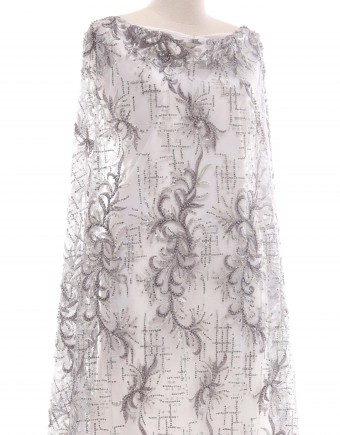 CHARLIE PEARL BEADED LACE IN CHARCOAL GREY