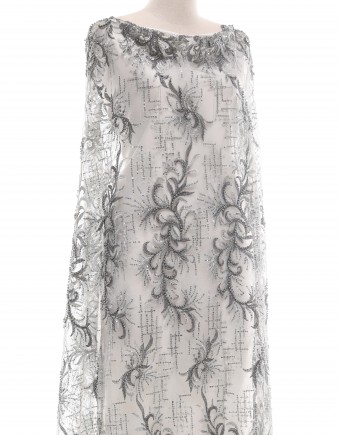 CHARLIE PEARL BEADED LACE IN DARK GREY