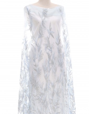 AMBER STONE BEADED LACE IN LIGHT BLUE
