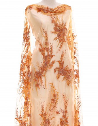 AIMEE STONE BEADED LACE IN ORANGE
