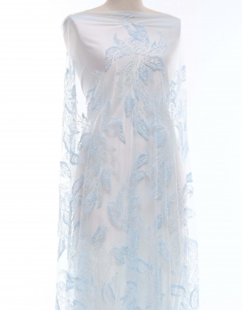 CASSIDY HEAVY BEADED LACE IN LIGHT BLUE