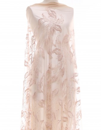 CASSIDY HEAVY BEADED LACE IN DUSTY PINK