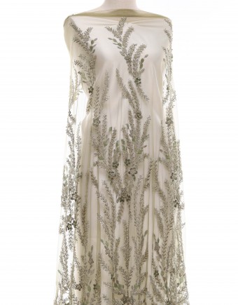 HADLEY BEADED LACE IN OLIVE GREEN