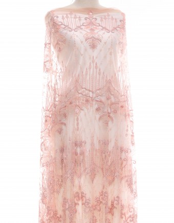 CORALINE HEAVY BEADED LACE IN PINK