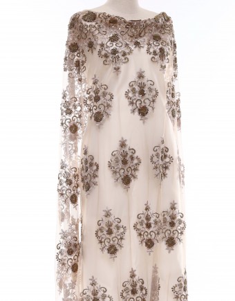 ADELINE BEADED LACE IN DARK BROWN