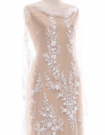 SCARLETT BEADED LACE IN OFF WHITE