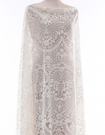 QAISARA BEADED LACE IN WHITE