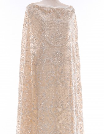 QAISARA BEADED LACE IN CREAM