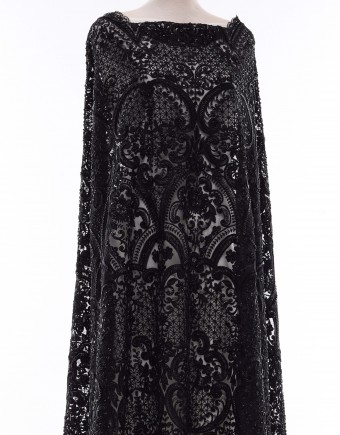 QAISARA BEADED LACE IN BLACK