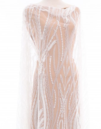 BRIAR BEADED LACE IN OFF WHITE