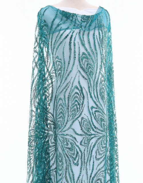 ORION BEADED LACE IN EMERALD GREEN