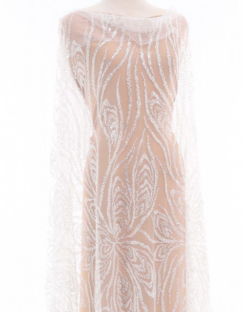 ORION BEADED LACE IN OFF WHITE