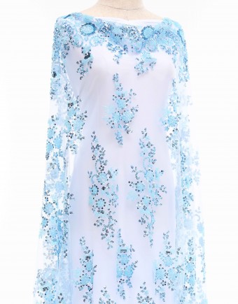 SARAH BEADED LACE IN ICE BLUE