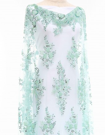 SARAH BEADED LACE IN MINT GREEN