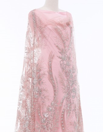 PEIGE PINK BEADED LACE